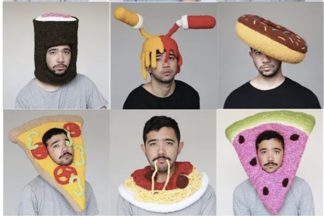 Guy Crochets Awesome Food Hats